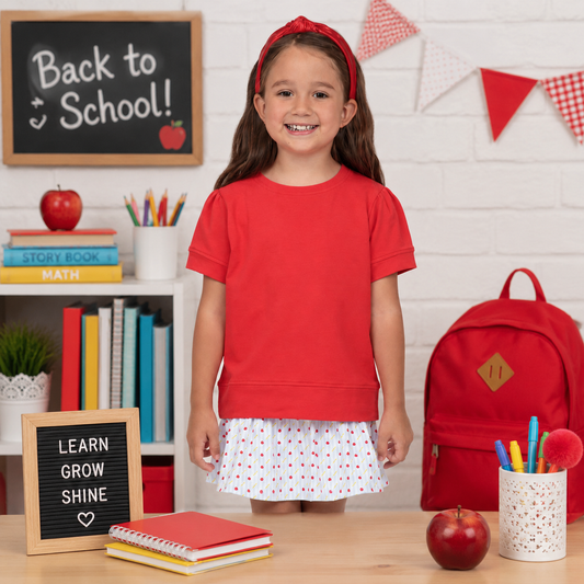 Red Short Sleeve Holly Shirt