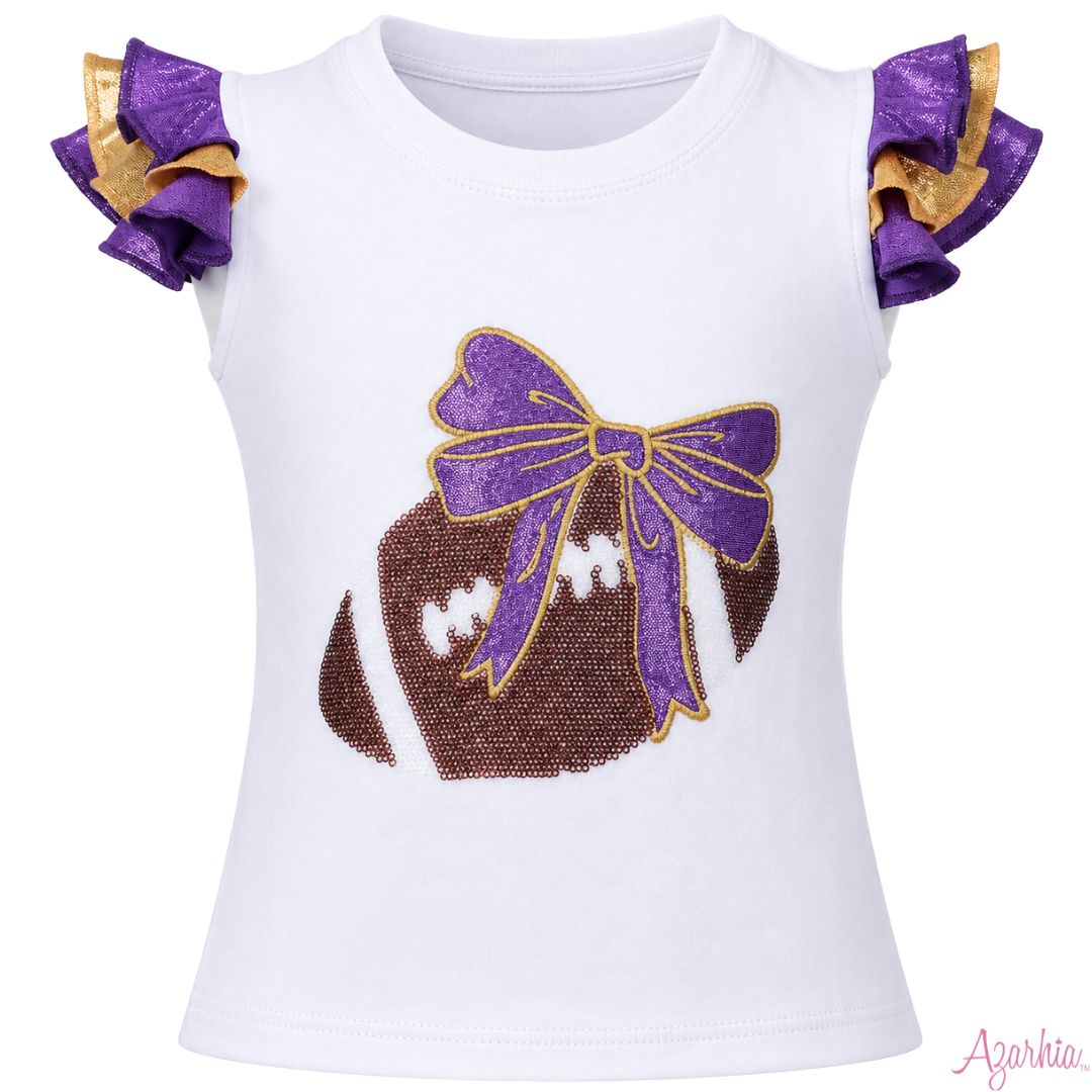 Sequin Football/Shimmer Ruffle Sleeve