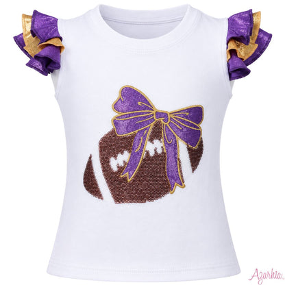 Sequin Football/Shimmer Ruffle Sleeve