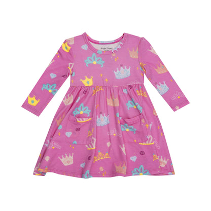 Princess Crowns Twirly LS Dress