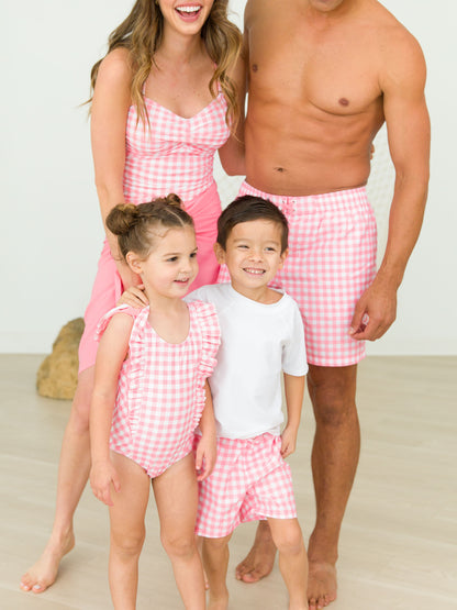 Waterfall 1PC - Pink Gingham