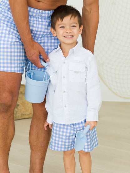 Swim Trunks - Blue Gingham