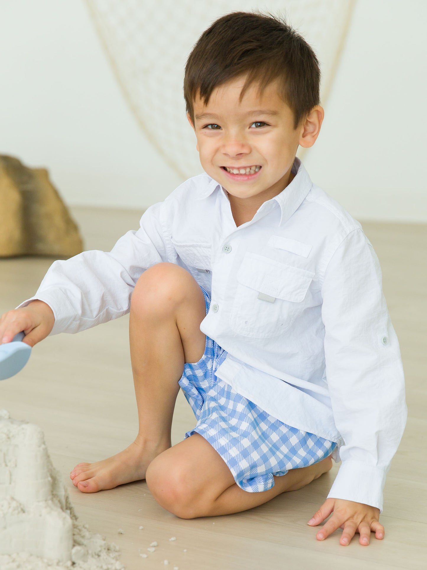 Swim Trunks - Blue Gingham