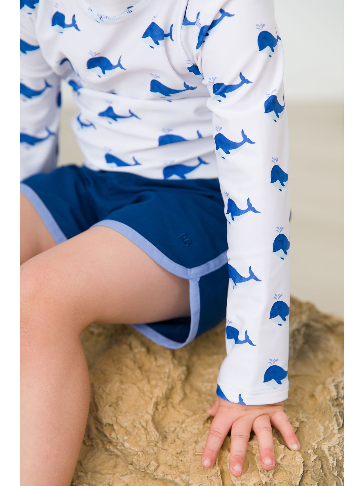 Swim Trunks - Navy Dolphin Hem