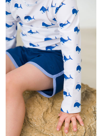 Swim Trunks - Navy Dolphin Hem