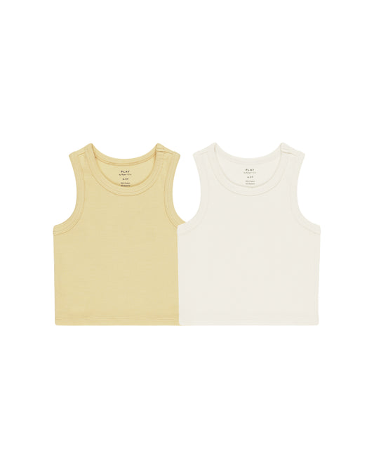 Ribbed Tank - White