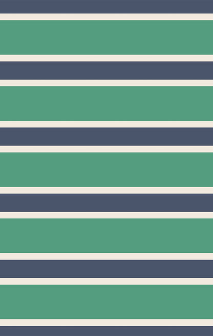 Green/Navy Stripe - Polo Zip Footie