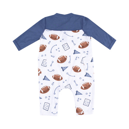 Touchdown Time Navy Romper