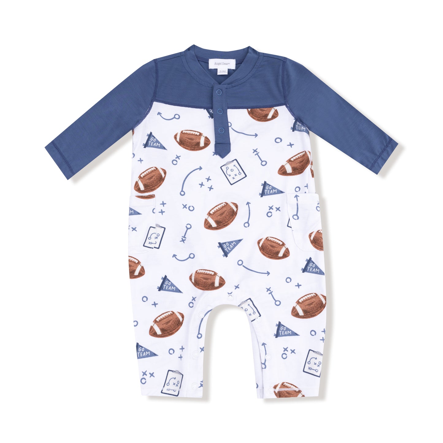 Touchdown Time Navy Romper