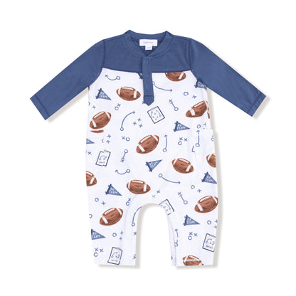 Touchdown Time Navy Romper