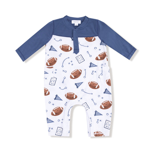Touchdown Time Navy Romper