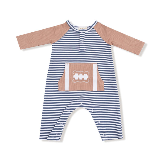Stripes Football Henley Romper