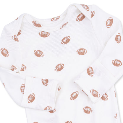 Mini Footballs - NB Knotted Gown & Knotted Hat