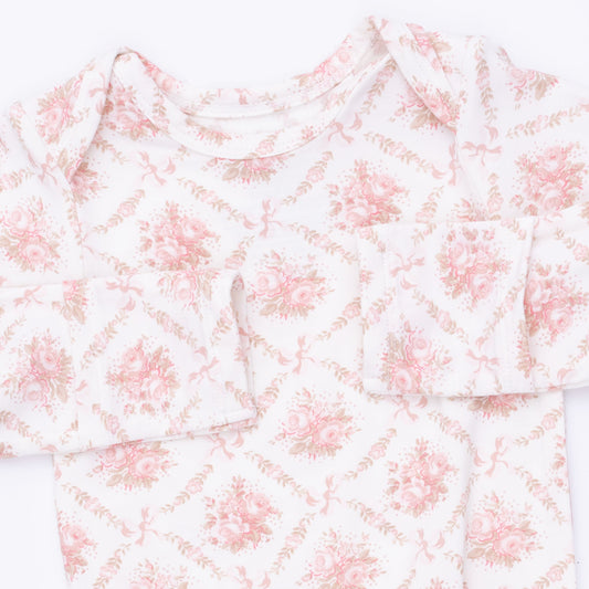 Rose Bow Lattice - NB Knotted Gown & Headband
