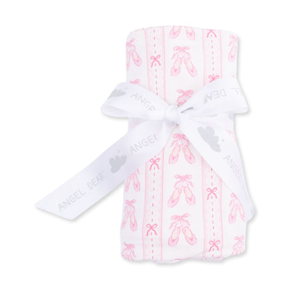 476-BSR Ballet Shoes Ribbon Stripe - Swaddle Blanket