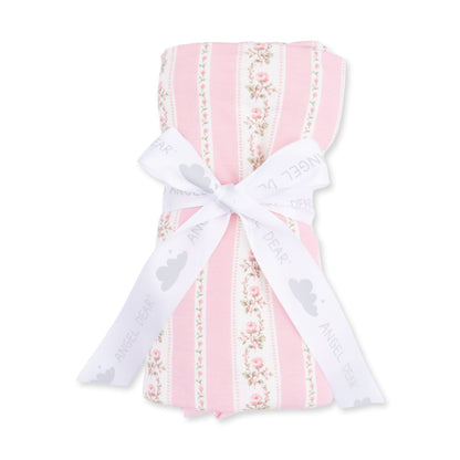 828-ANS Antoinette Stripe-Ruffle Blanket