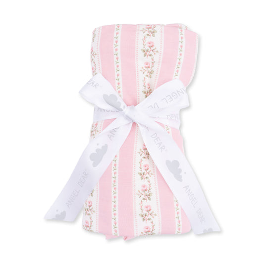 828-ANS Antoinette Stripe-Ruffle Blanket