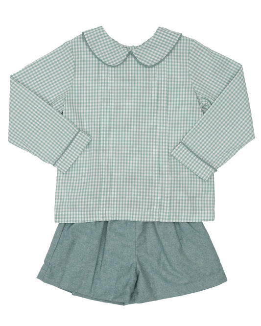 Tyler Teal Check Short Set