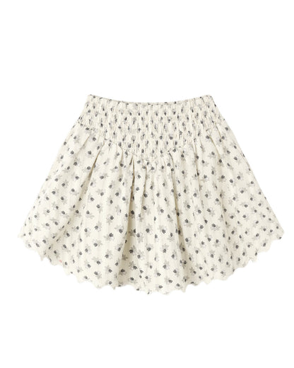 Smocked V Mini Skirt
