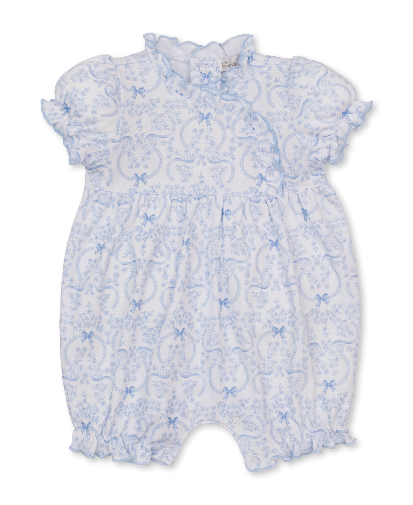 Delicate Blooming Bows-Playsuit/Blue
