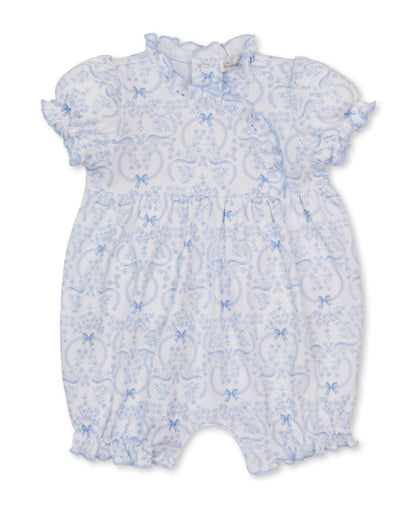 Delicate Blooming Bows-Playsuit/Blue