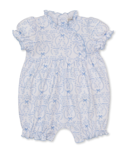 Delicate Blooming Bows-Playsuit/Blue