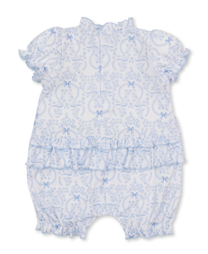 Delicate Blooming Bows-Playsuit/Blue