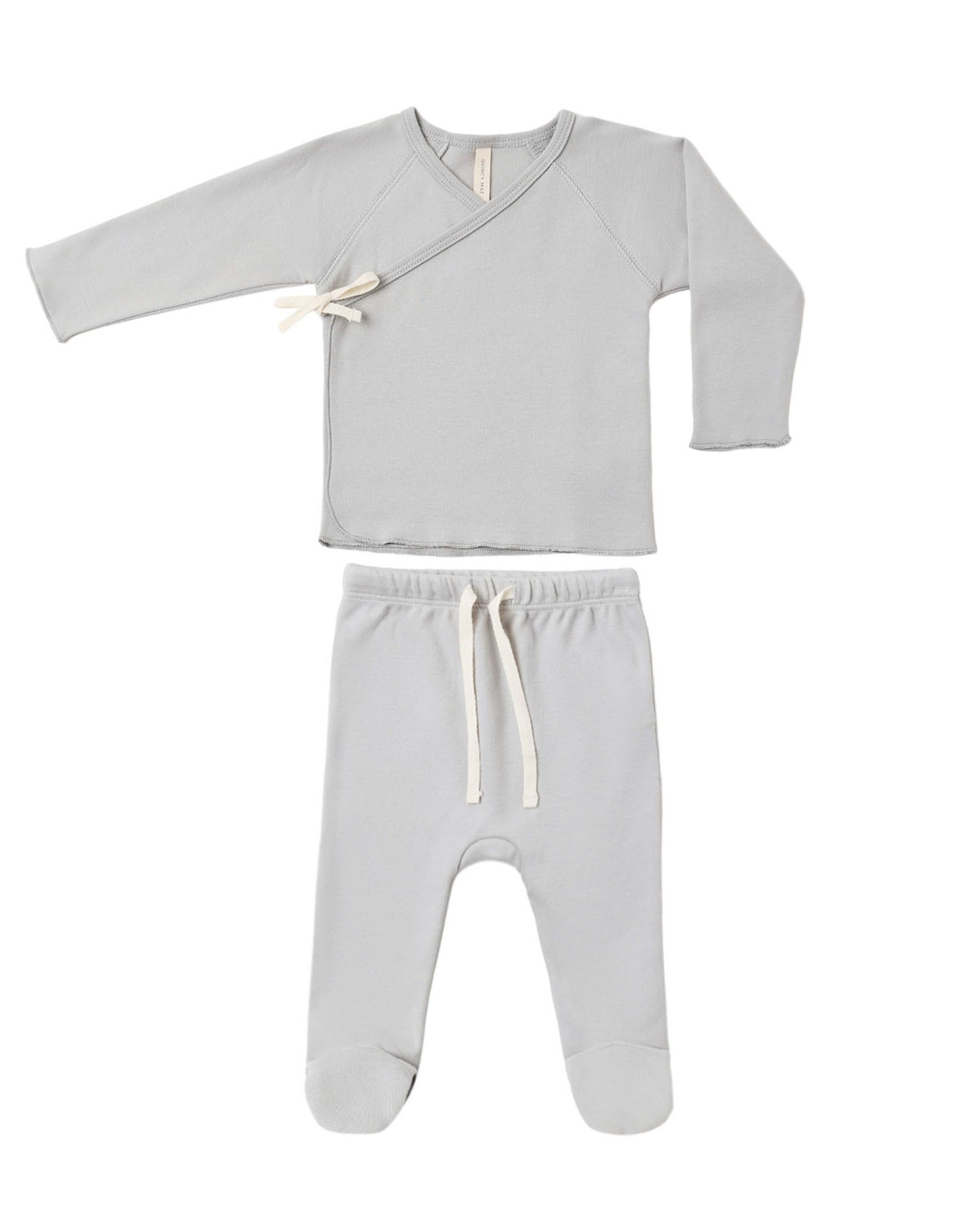 Wrap Top + Footed Pant Set