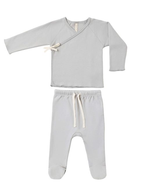 Wrap Top + Footed Pant Set