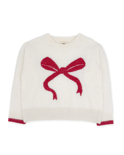 Camille Bow Sweater-Ivory