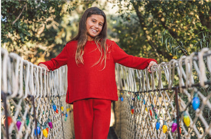 Woodland Sweater Knit Set/Red Velvet