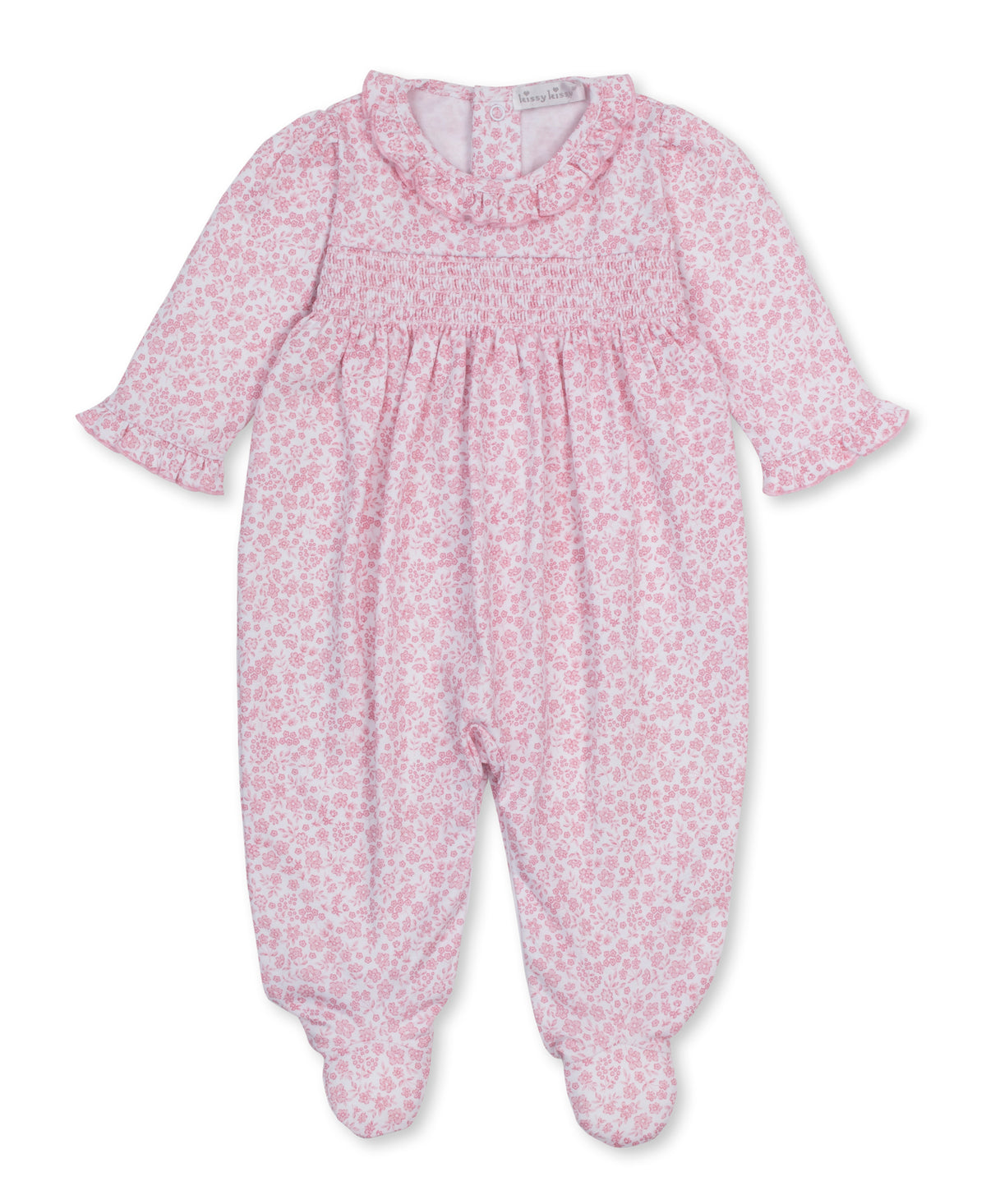 Smocked Footie-Fall Blooms/Pink