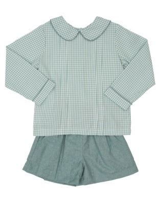 Tyler Teal Check Short Set