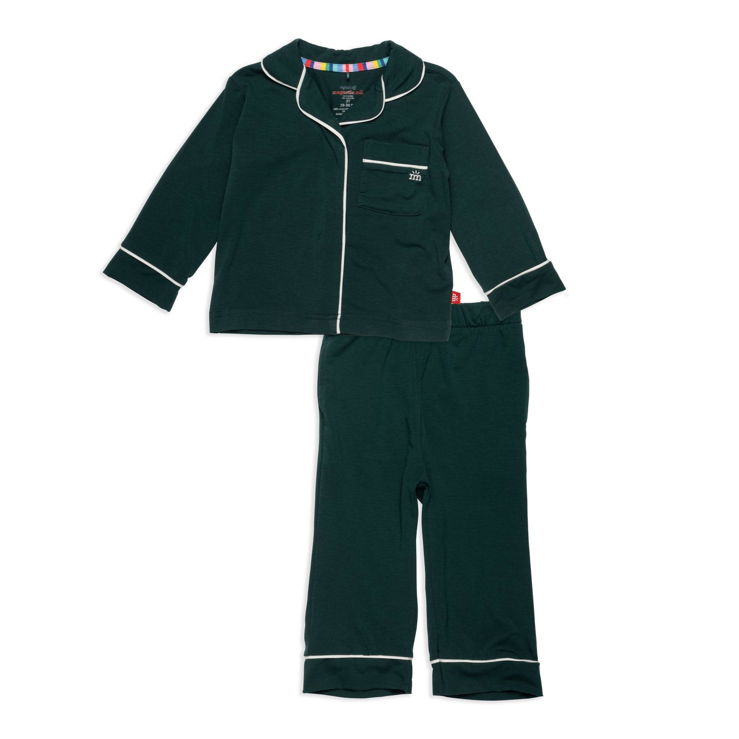 Deep Emerald Piped PJ Set