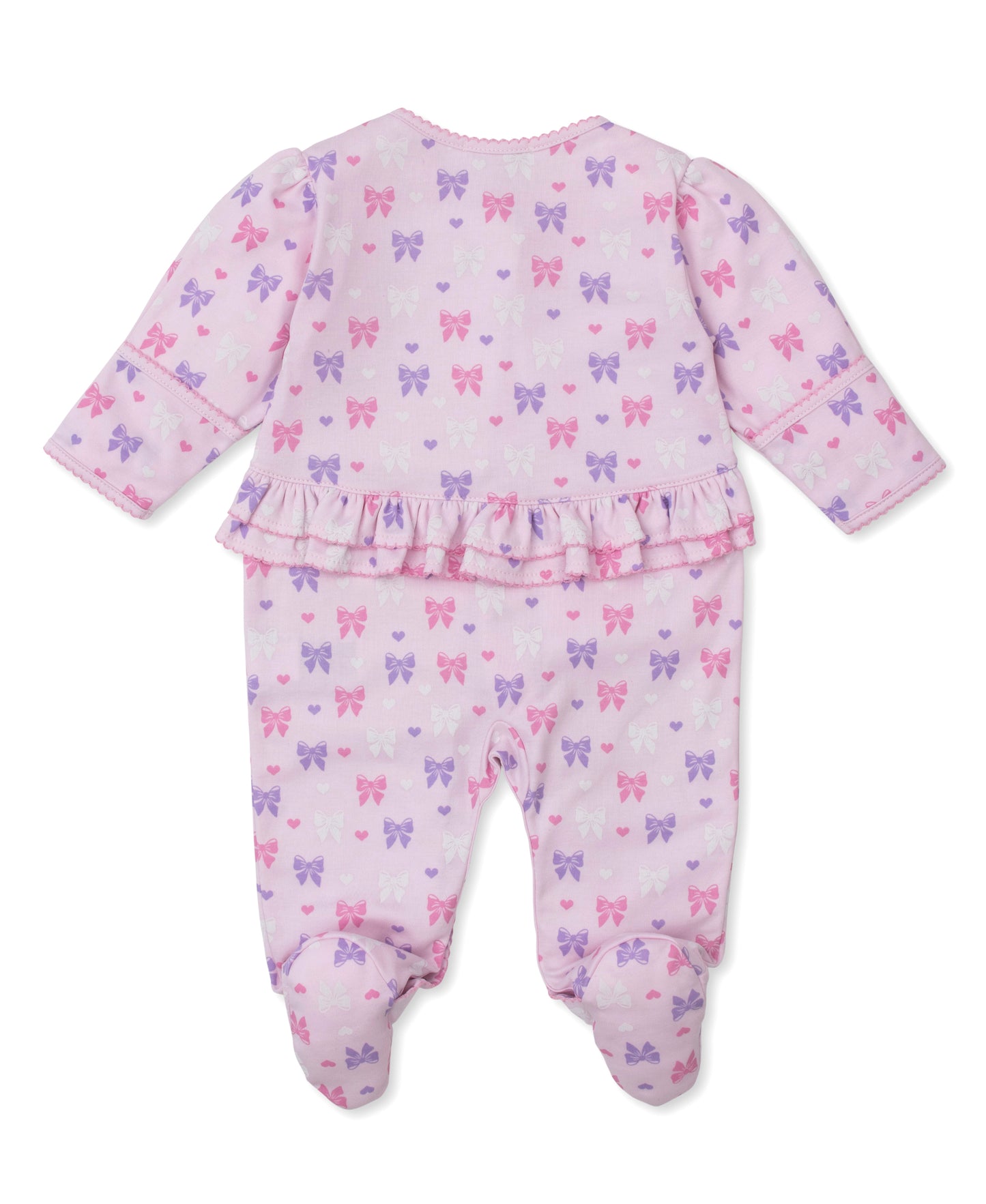 Billowy Bows Footie - Pink