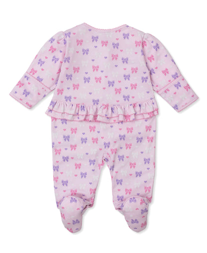 Billowy Bows Footie - Pink