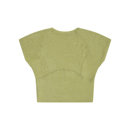 Rib Cap Slv. Top - Macha Tea