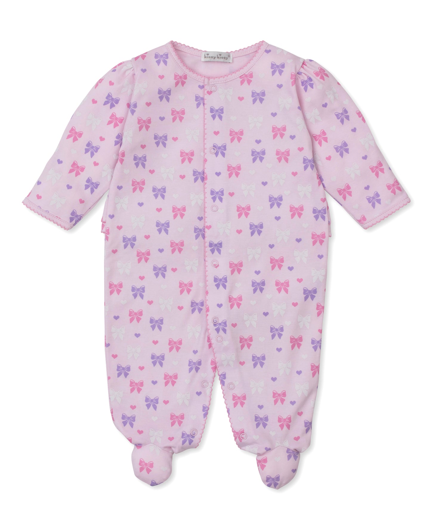 Billowy Bows Footie - Pink