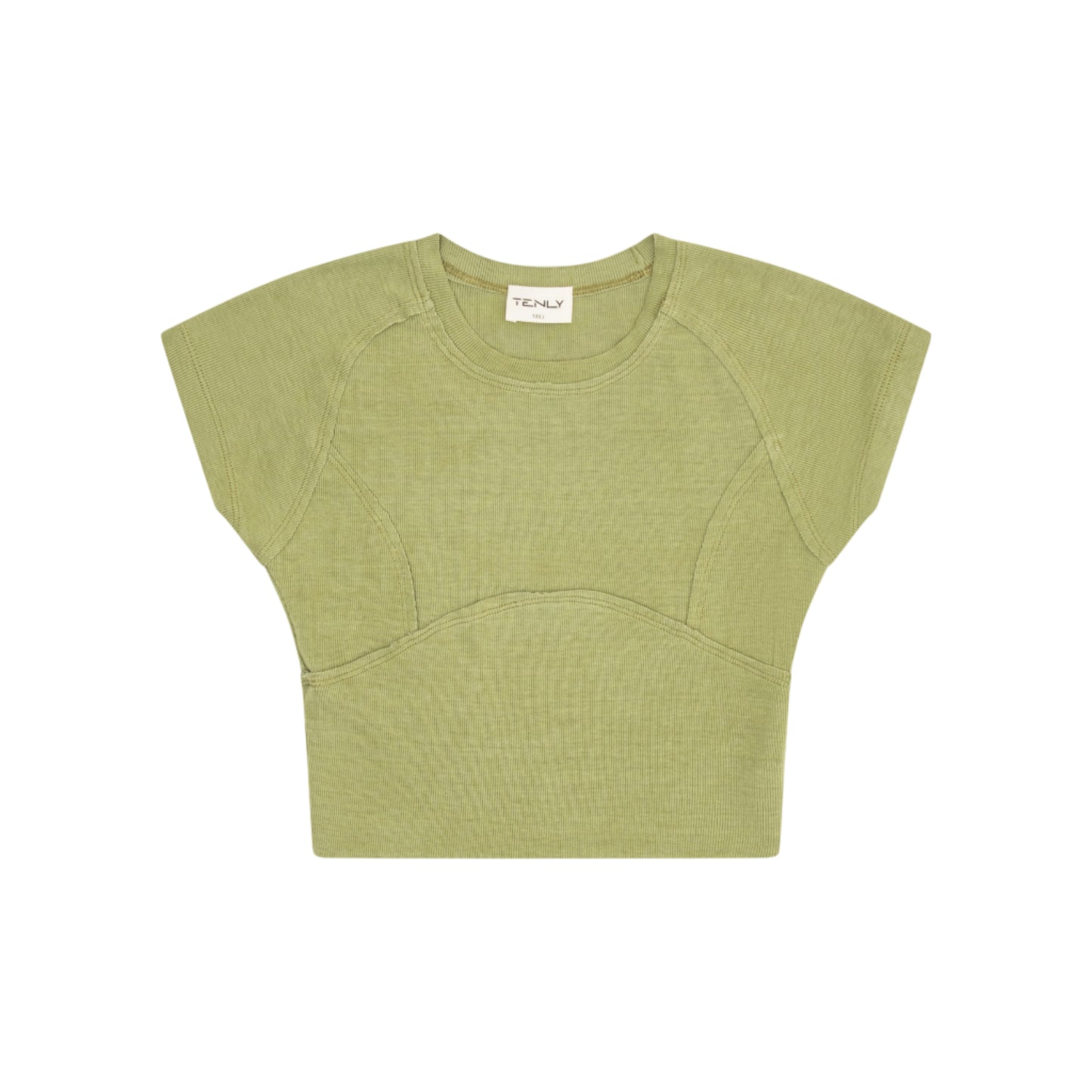 Rib Cap Slv. Top - Macha Tea