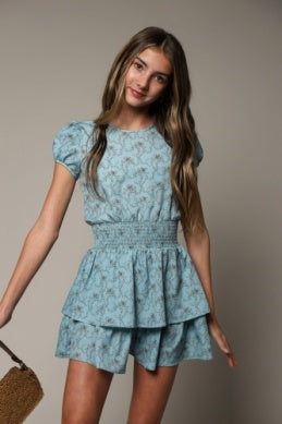 Digital Pring Jewel Neck Dress