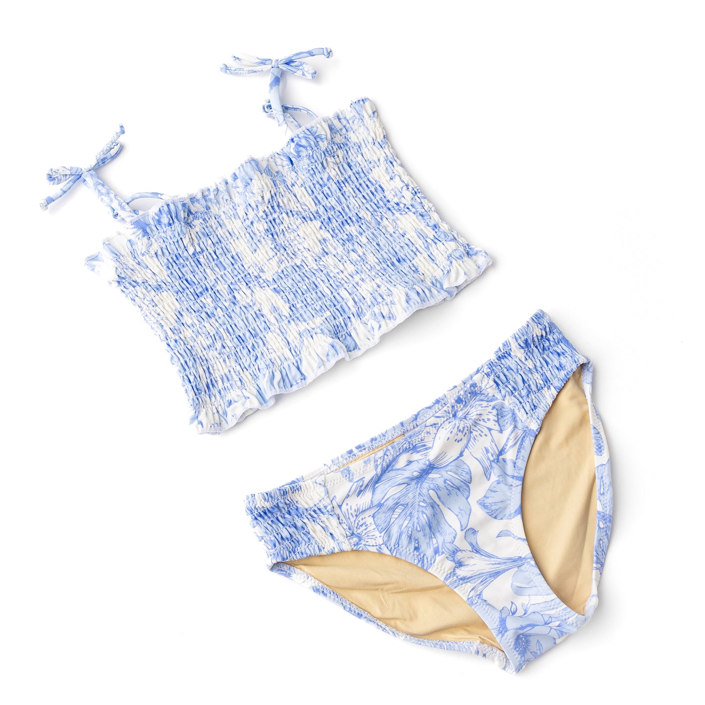 Smocked Bikini - Tropical Blues