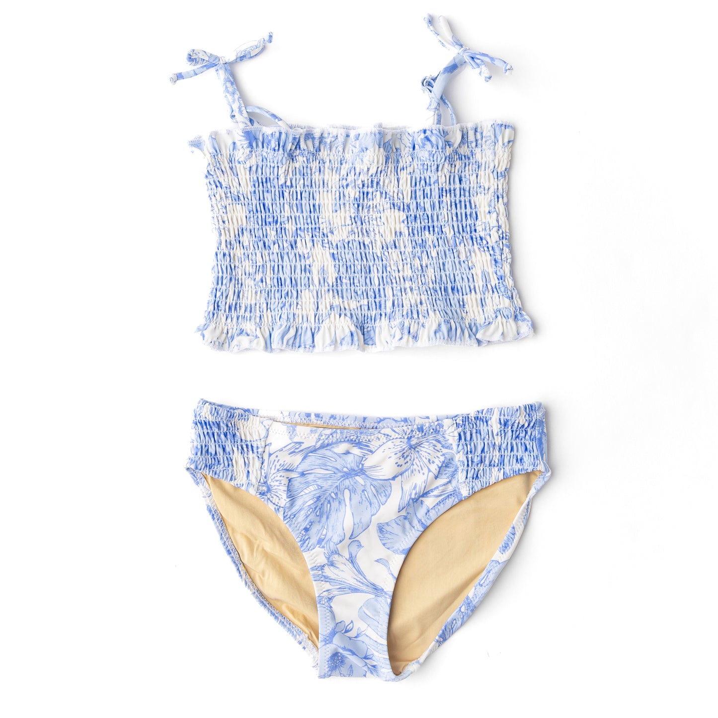 Smocked Bikini - Tropical Blues