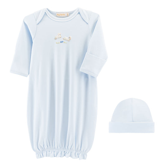 Baby Lambs Emb. Gown/Hat Set