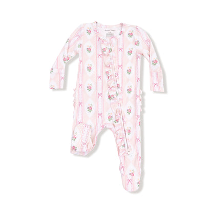 Ogee Lace Floral - Zip Footie