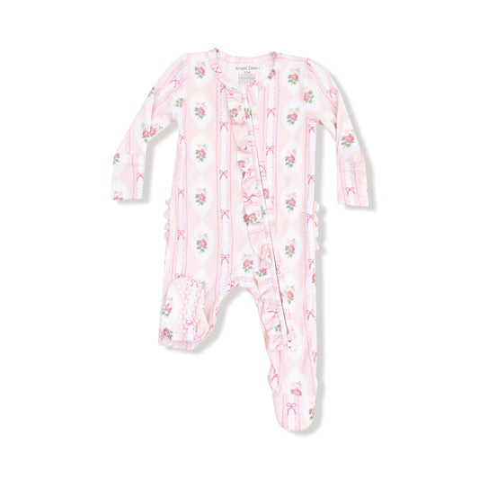 Ogee Lace Floral - Zip Footie