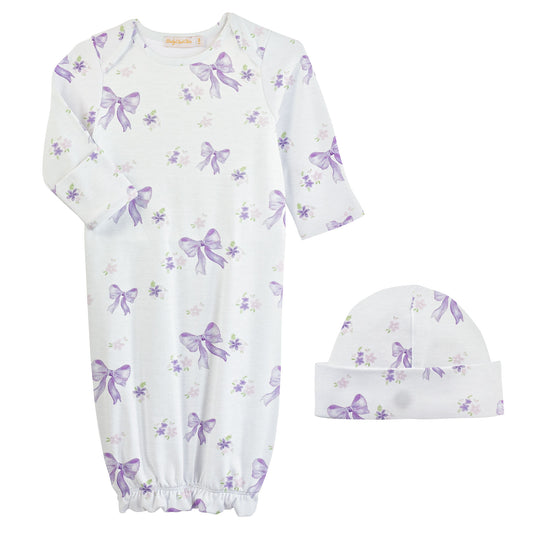 Lavender Bows Gown & Hat Set