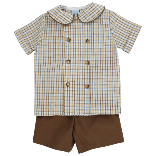 Dressy Short-Pecan Plaid/2660-DBS