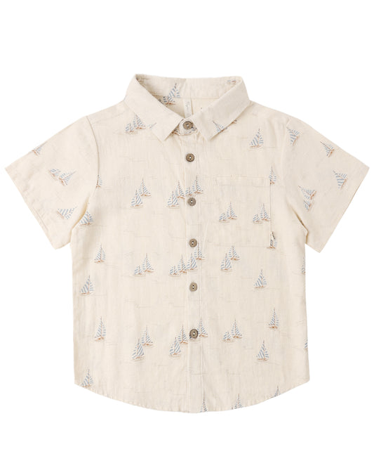 COLLARED SHORT SLEEVE SHIRT SAIL