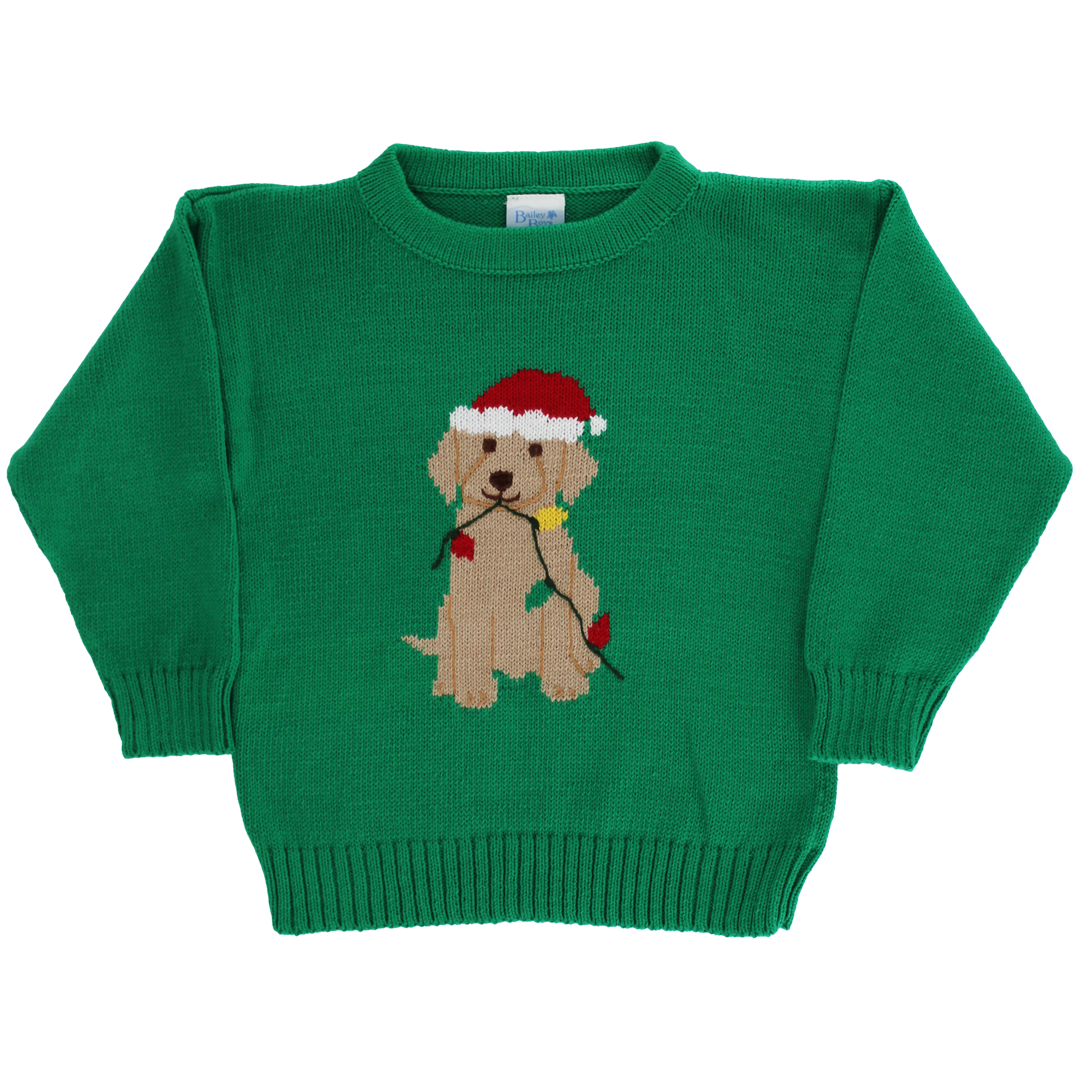 Green Christmas Lab Sweater