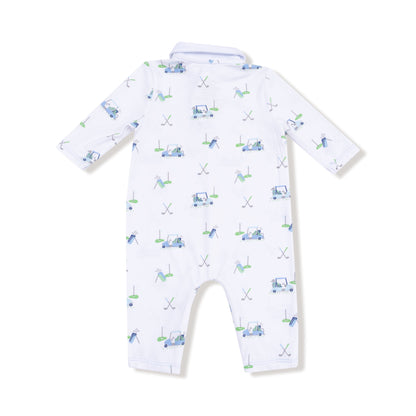 Blue Golf Carts - Polo Romper
